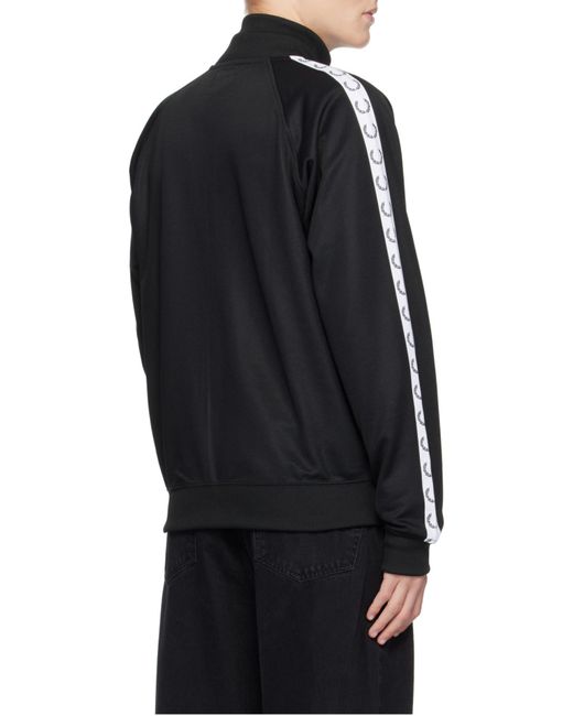 Fred Perry Black Logo Zipper Jacket for men