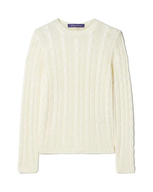 Ralph Lauren Natural Cable-Knit Crewneck Jumper