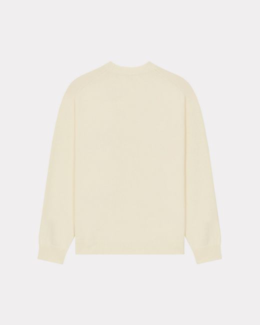 KENZO White Boke Flower Logo Intarsia Crewneck Jumper for men