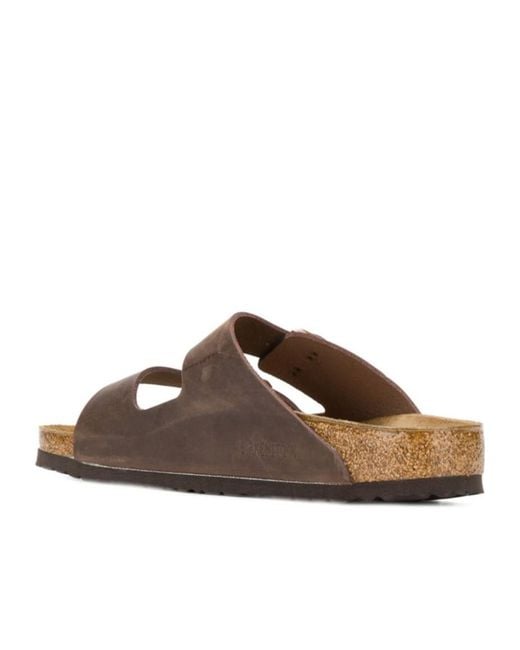 Birkenstock Brown Two-Strap Slide Sandals for men