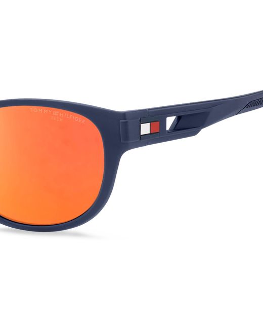 Tommy Hilfiger Orange Round Shield Sunglasses for men