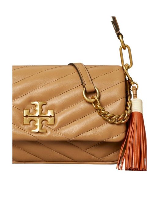 Tory Burch Brown Small Kira Chevron Tassel Bag
