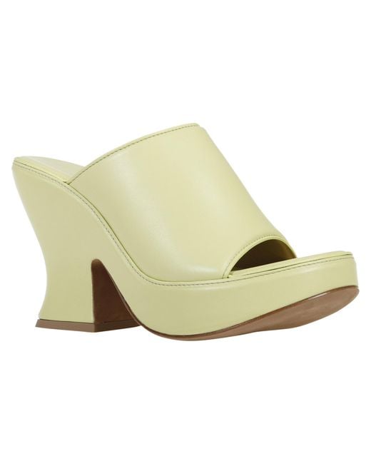 Bottega Veneta White Stack Wedge Mules
