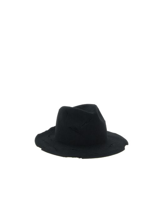 Yohji Yamamoto Black Cut-Out Hat for men