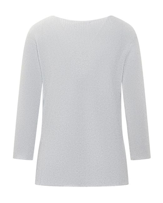 Fabiana Filippi Gray Lurex-Detail Fisherman's-Knit Jumper