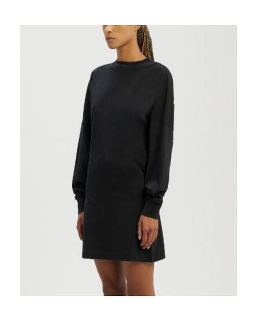 Palm Angels Blue Logo-Print Sweatshirt Dress
