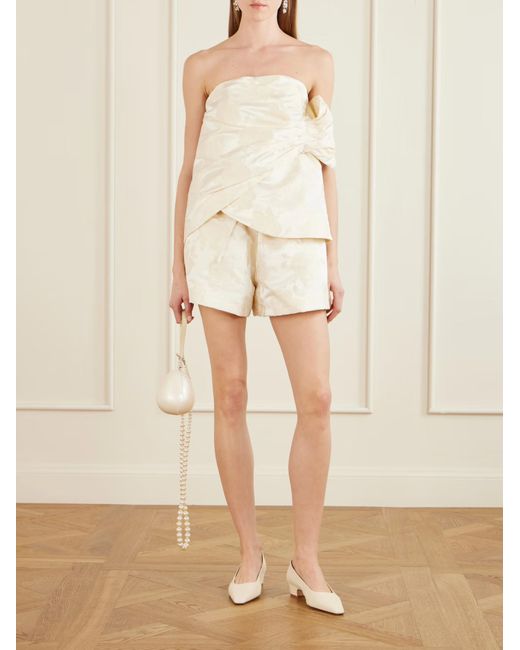 Simone Rocha Natural Gathered Flower Top