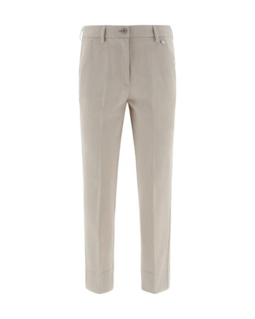 Herno Gray Straight-Leg Tailored Stretch Trousers
