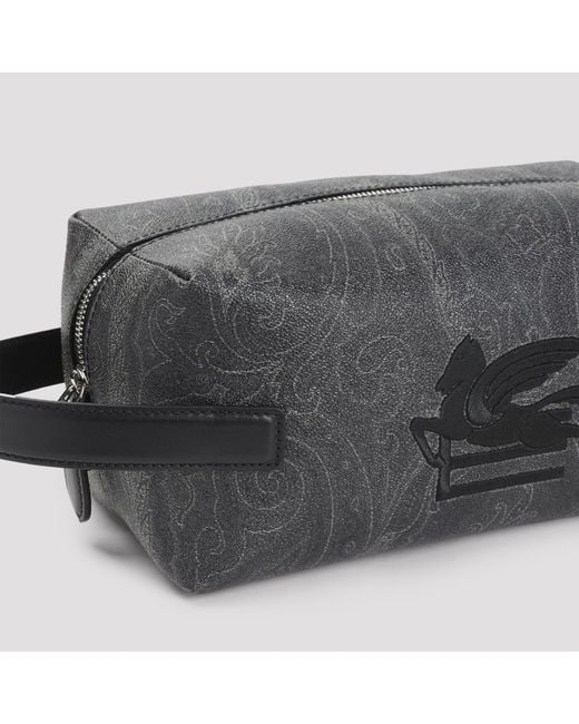 Etro Gray Medium Arnica Pouch Bag for men