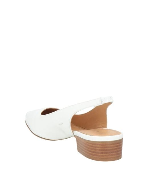 Maison Margiela Natural Patent Leather Square Toe Ballet Flats