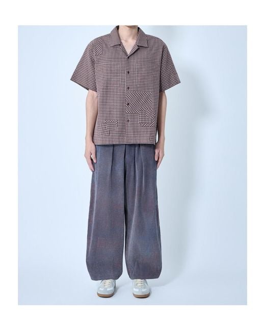 STORY mfg. Purple Check-Pattern Shirt for men