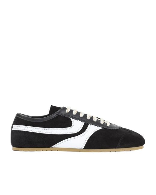 Dries Van Noten Black Round-Toe Lace-Up Sneakers for men