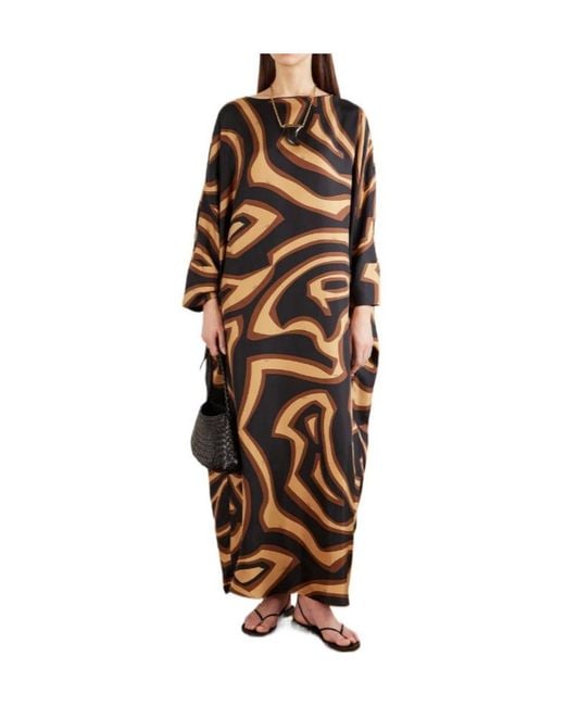 Emilio Pucci Metallic Printed Silk Kaftan