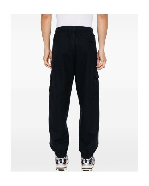 Stone Island Black Cargo Joggers for men