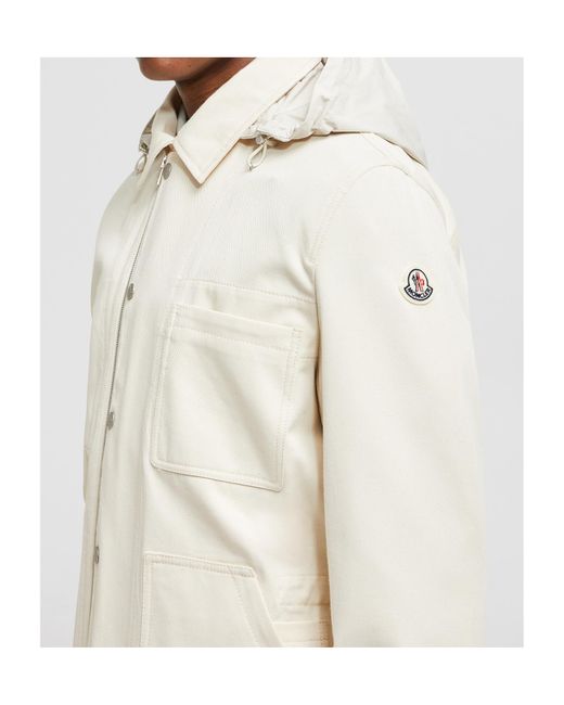 Moncler White Guerledan Hooded Shirt Jacket for men