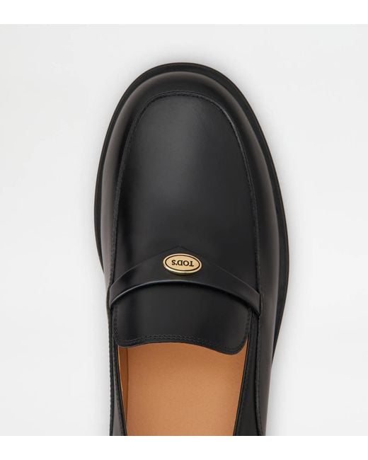 Tod's Black Round-Toe Loafers