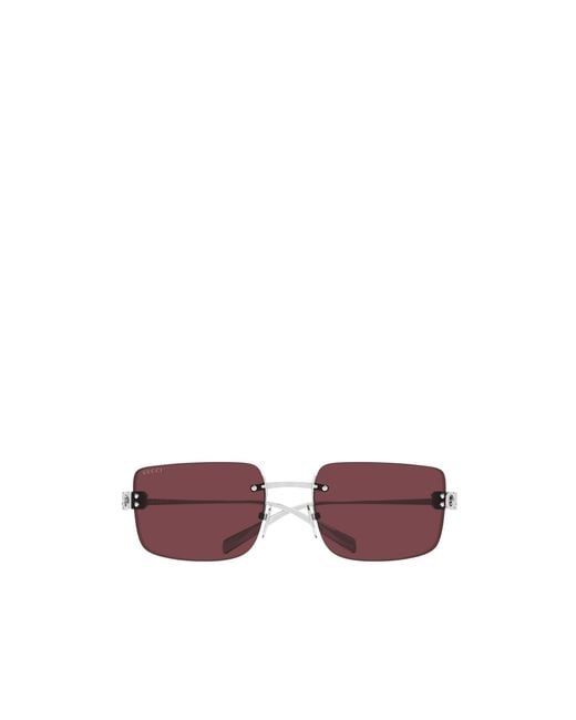 Gucci Purple Eyewear Rectangular Frame Sunglasses