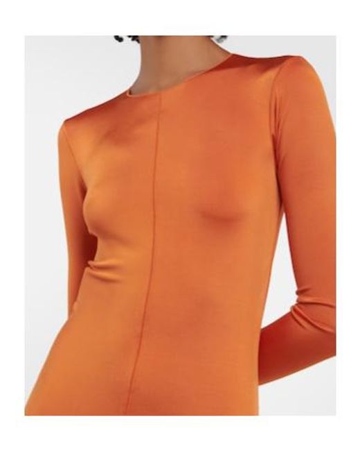 Marni Orange Jersey Midi Dress