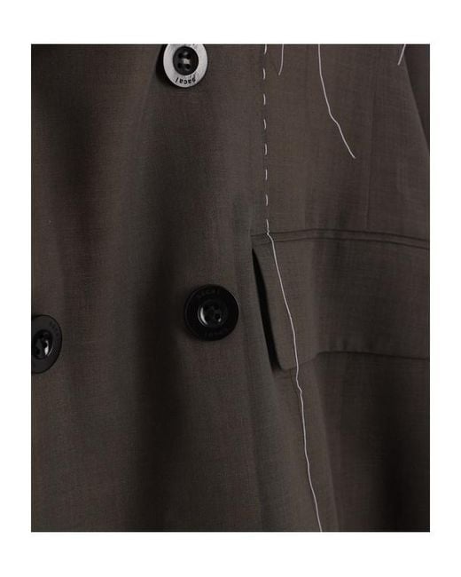 Sacai Black Double-Breasted Suit Jacket