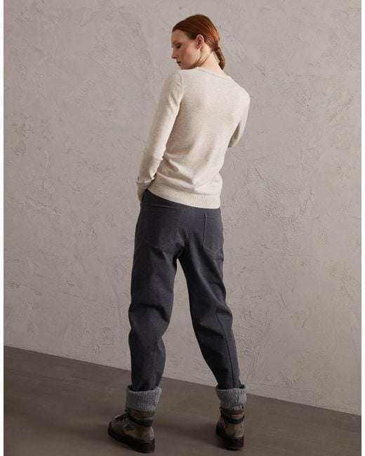 Brunello Cucinelli White Crewneck Knitted Jumper