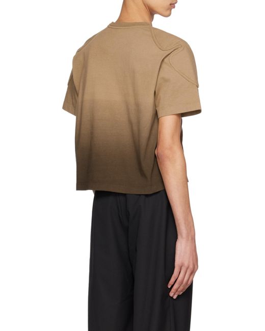 Dion Lee Brown Gradient-Effect Short-Sleeved T-Shirt