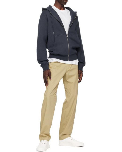 Maison Kitsuné Blue Maison Kitsuné Bold Fox Head Patch Zipped Hoodie for men
