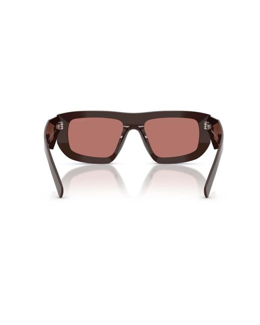 Prada Brown Eyewear Triangle Logo Geometric Frame Sunglasses