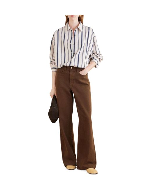 The Elder Statesman White Blended Striped Shirt