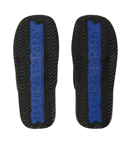 Burberry Black Ekd Slab Leather Slides for men