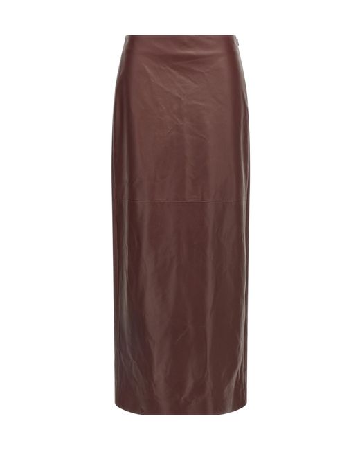 Brunello Cucinelli Brown 'Column Long' Skirt