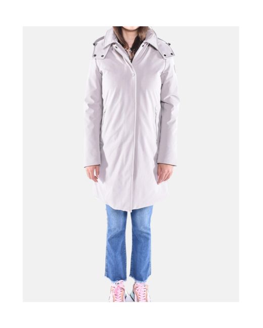 Woolrich White Logo Patch Hooded Parka