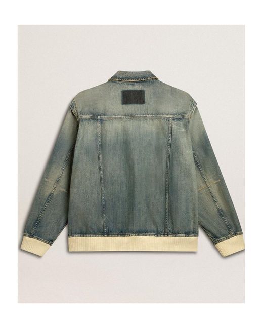 ジャケット Golden  DENIM DISTRESSED JACKET Zara Men's Yellow Dyed Denim Distressed Jean Jacket Size