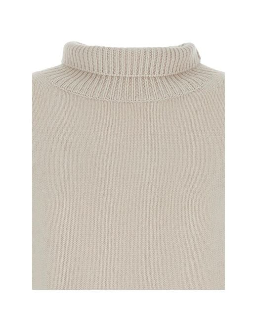 Soft Goat White Ribbed Knitwear