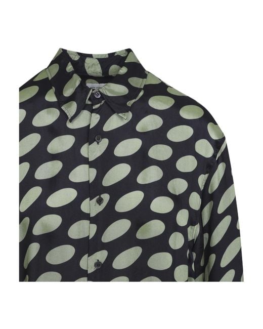 Dries Van Noten Gray Caper Oval-Print Shirt for men