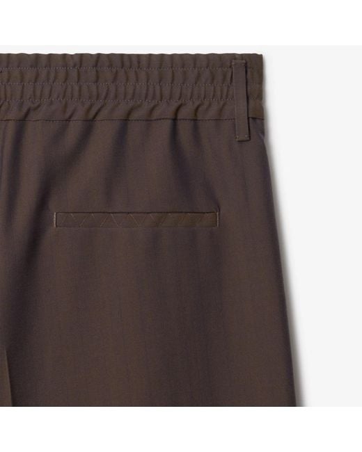 Burberry Brown Knee-Length Tailored Herringbone Shorts for men