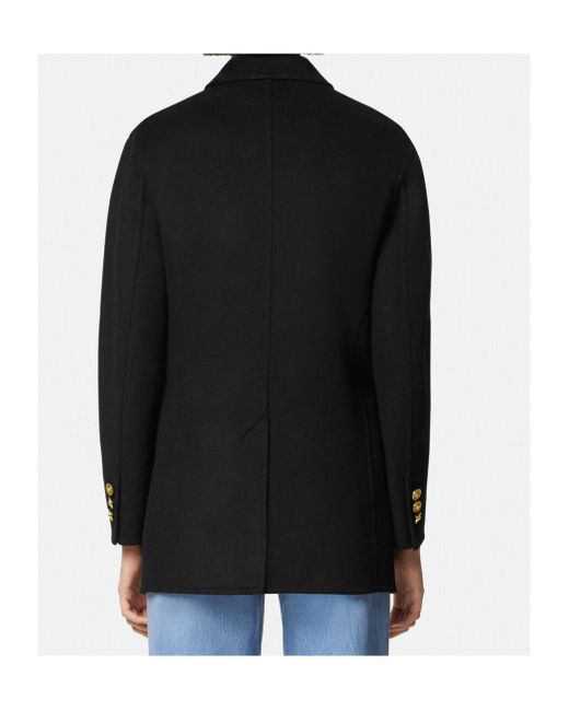 Versace Black Double-Breasted Coat