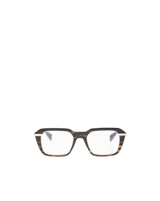 Balmain White Eyewear Legion V Rectangle Frame Glasses for men