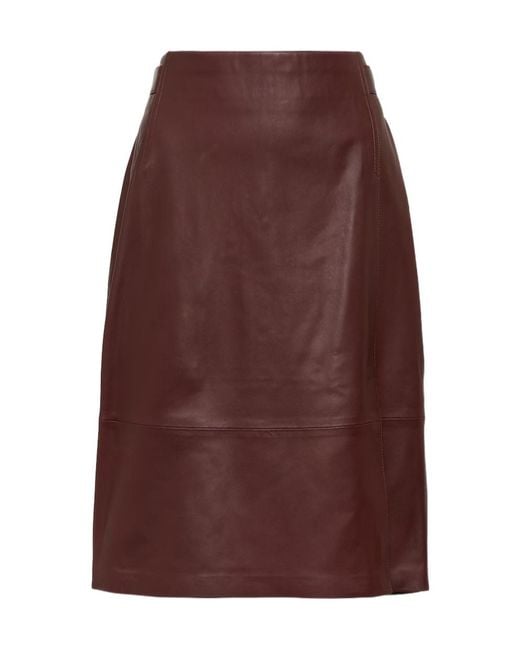 Vince Brown Leather Pencil Skirt