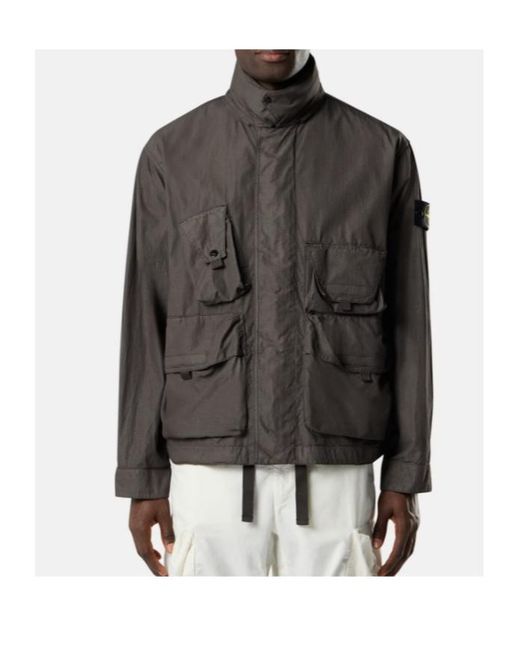 Stone Island Brown Pocket Detailed Hooded Jacket for men