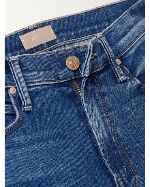 Mother Blue High-Rise Flared Jeans