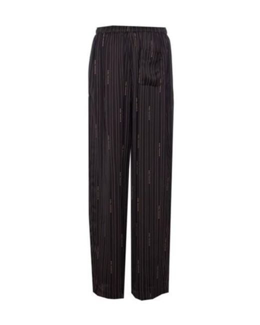 Balenciaga Black Balencia Elasticated Waist Wide-Leg Pants