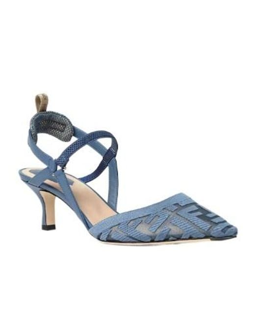 Fendi Blue Colibrì Lite Mesh Pumps