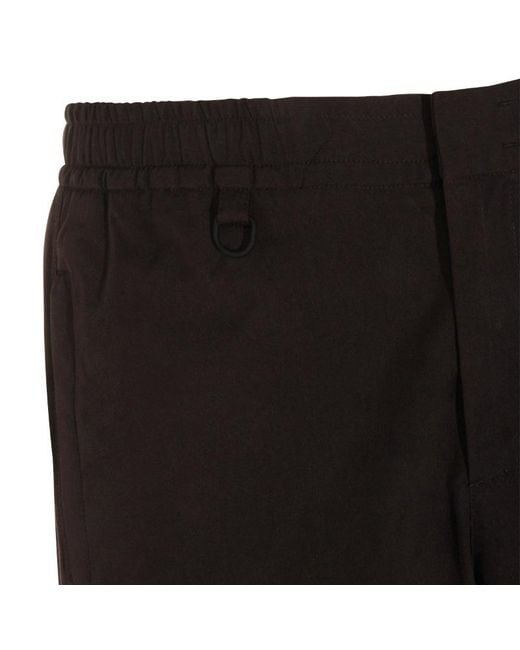 Herno Black Laminar Elastic-Waist Straight-Leg Pants for men