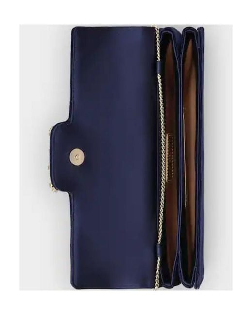 Roger Vivier Blue Flower Strass Buckle Clutch Bag