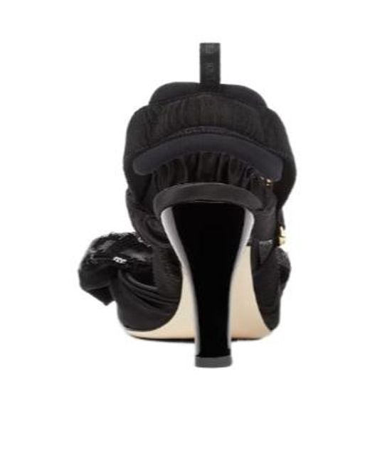 Fendi Black Colibrì Bow Embellished Singback Pumps