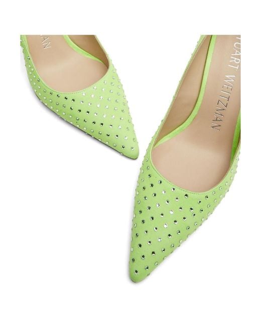 Stuart Weitzman Green Swarovski Crystal-Embellished Pumps