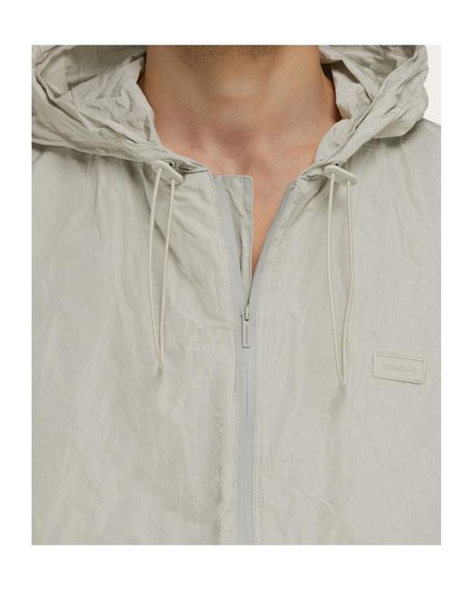 Ferragamo Gray Ferragamo Hooded Windbreaker Jacket for men