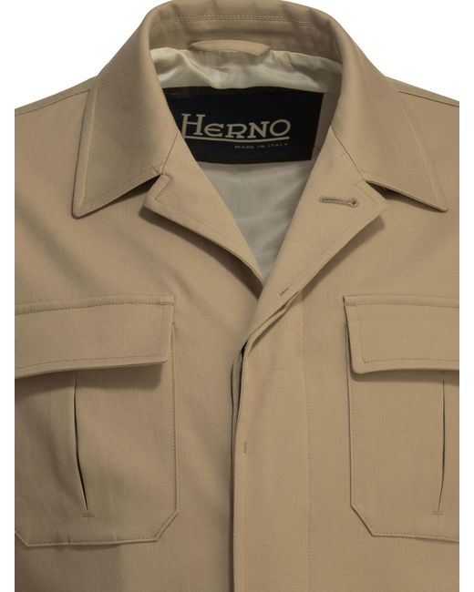 Herno Green Utility Overshirt Jacket for men