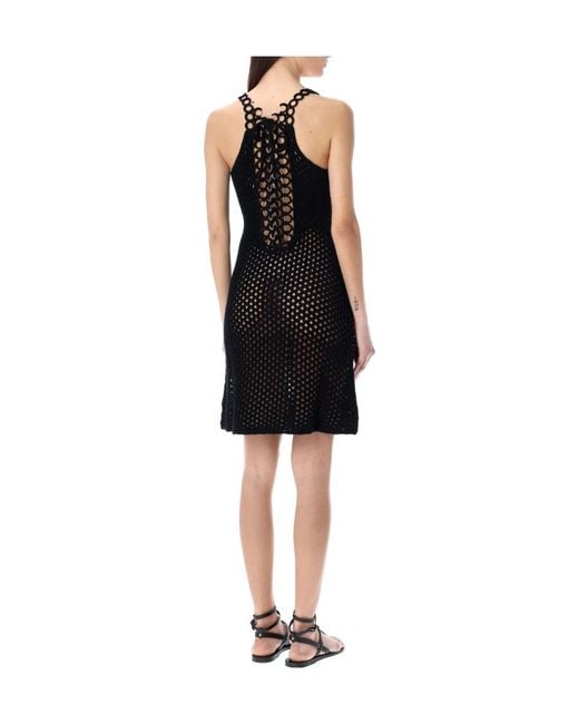 Chloé Black Chloé Crochet Sleeveless Mini Dress