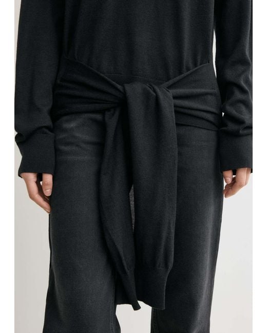 Totême  Black Totême Double-Sleeve Turtleneck Top